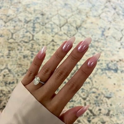 glazed donut nails hailey bieber
